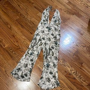 Free People Floral Halter Jumpsuit